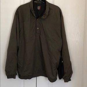 Olive green slicker/pullover/windbreaker